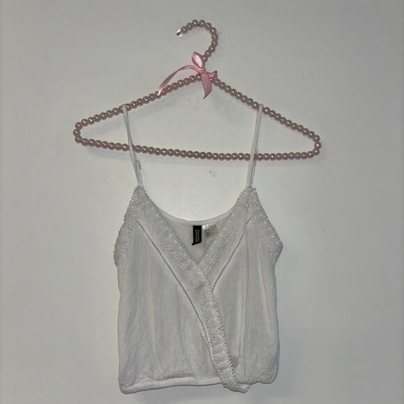 Linen Blouse Cami Sz 2 S Cottage Core Fairy Lace‎ Beachy Peasant Organic Flowy - Picture 1 of 6